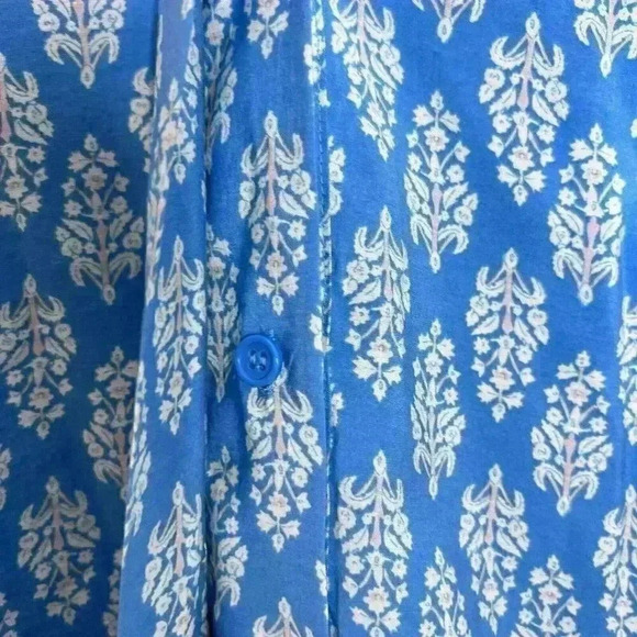 ZARA NWT WHITE BLUE PRINT SHORT DRESS V NECK SIZE Large - Picture 6 of 9